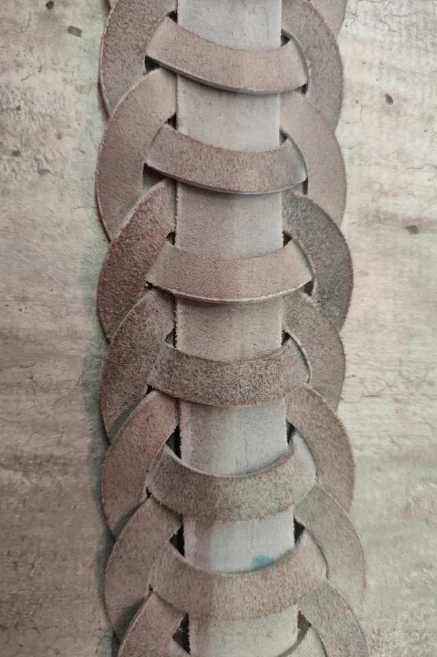 Ceinture blanche tressée femme 80 à 90 cm cuir - Photo 3/4