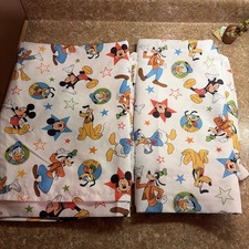 2 Disney Mickey Mouse Friends twin Size Sheets Flat Sheets Only Donald Goofy