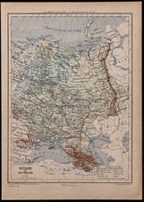 1890ca - Carta Antica Di La Russia E Romania - Incisione Antica