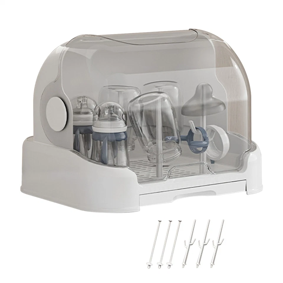 Baby Bottle Storage Large Baby Bottle Organizer with Cover Dust-Proof Containers - Image 3 of 4