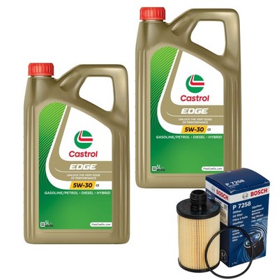 BOSCH Inspektionspaket 10L CASTROL EDGE 5W-30 C3 für Jeep Grand Cherokee IV 3.0