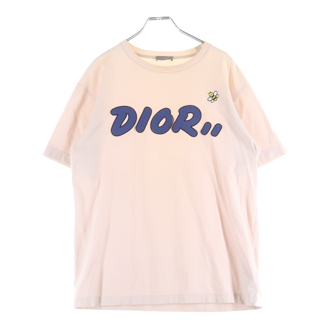 DIOR 19SS×KAWS BEE LOGO TEE Cowes Embroidered Short Sleeve T-shirt Pink Used a95