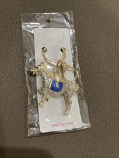 Blue Rhinestone Horse Keychain Keyring Purse Charm Bling Animal Gift New