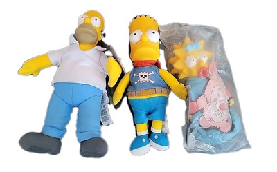 #ad Lot Of 3 Simpson Plush Figures. 2 New Jakks Pacific 1 Vintage 1990 $30.00