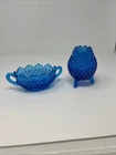 Lot Of 2 Blue Hobnail Fenton Pieces