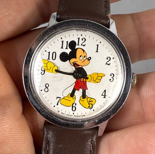 Vintage Timex Mickey Mouse Wristwatch Fun Timer 1971