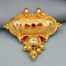 New 22cts print yellow gold 2.4 cm pendant for great parents diwali jewelry