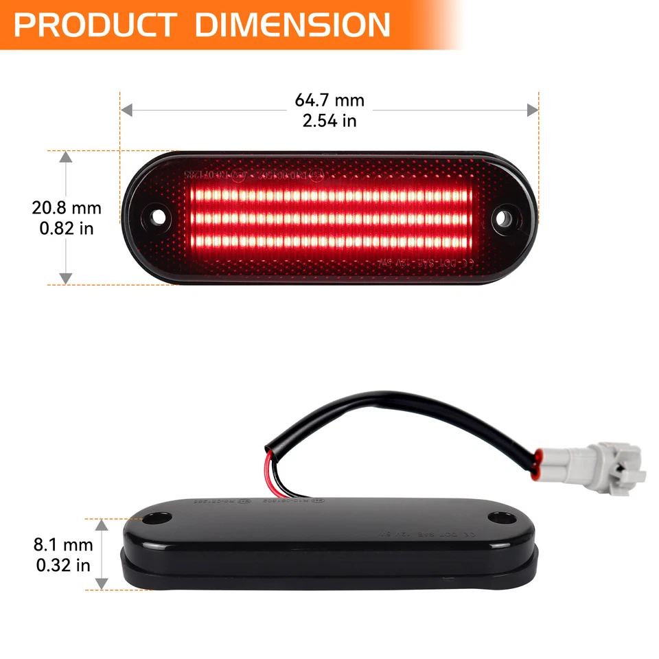 For 1996-2000 Toyota Rav4 Rear Fender Side Marker Red Corner Parking Signal Lamp - Image 4 of 4