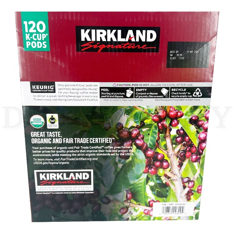 Kirkland Signature Coffee Organic Pacific Bold KCup Pod 120 Count