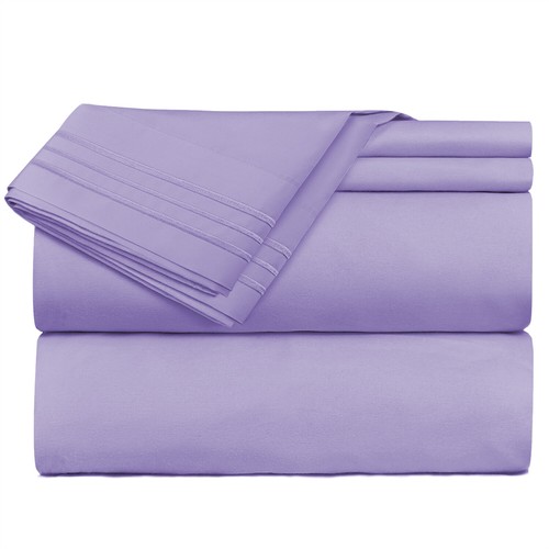 Ensemble de 4 draps de lit 1800 Queen ou King ultra doux microfibre poche profonde - Photo 353/360