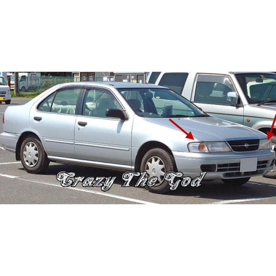 Fits NISSAN Sentra B14 95-99 Sedan 4D Angel-Eye Projector Headlight Chrome RHD — 第 3/3 张图片