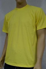 2 NEW PROCLUB S-5XL HEAVY WEIGHT T-SHIRTS YELLOW PLAIN TEE PRO CLUB BLANK