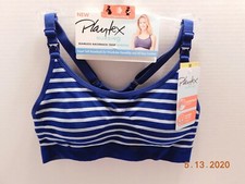 Playtex Nursing Seamless Racerback Crop Wirefree Bra Medium Blue/Grey YYCEUS NWT