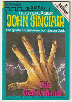   John Sinclair 2.Aufl. #103 Die Geisterhand, Bastei | ROMANHEFT