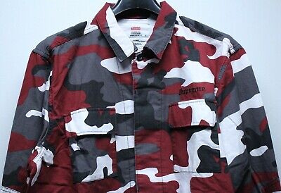 Supreme New York Hellraiser BDU Red Camo L/S Shirt Mens Size X