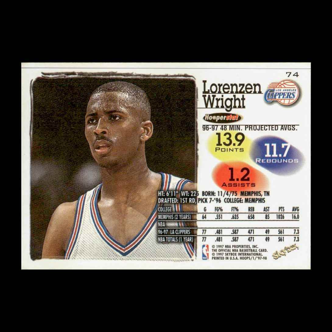 Lorenzen Wright 1997-98 Hoops Los Angeles Clippers #74 R331D 48 | eBay Lorenzen Wright 1997-98 Hoops Los Angeles Clippers #74 R331D 48 | eBay