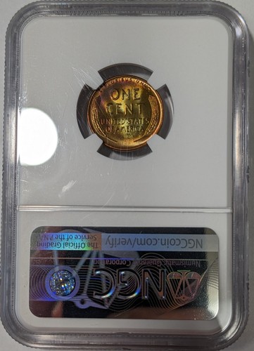 1957 - D - Lincoln Wheat Cent Penny - NGC - MS64 RB - Toned - Picture 2 of 10