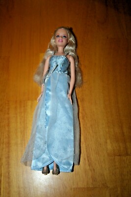 Angelic Look Barbie Doll in Long Blue/Silver Dress/Clear Shoes-Used | eBay