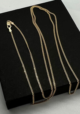 9ct Yellow Gold Solid Gold Curb 1.3mm Neck Chain 24 Inches / 60cm  (006B)