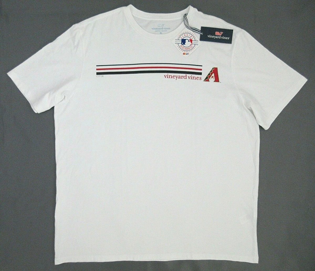 NEW Men s Vineyard Vines Arizona Diamondbacks MLB 3 Stripe T Shirt Size XL