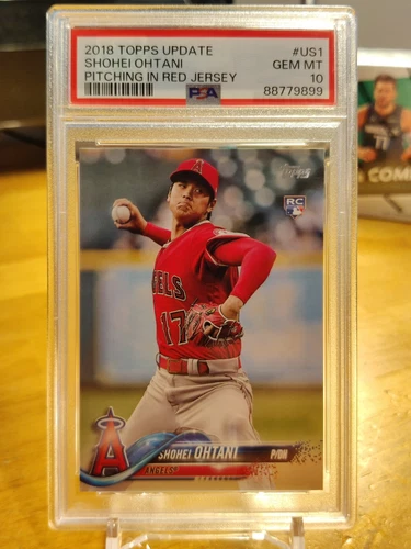 SHOHEI OHTANI 2018 TOPPS UPDATE PITCHING RED JERSEY RC #US1 PSA 10 GEM MINT! MLB