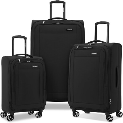 Samsonite 3 Piece Expandable Softside Luggage Set Spinner Carry On 20'' 25'' 28''