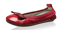 Yosi Samra Patent Leather Ballet Flat with Red Chunk Toddler Girls