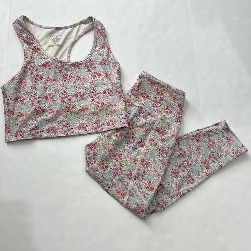 Set atletico evoluzione e creazione crop top racerback leggings neve giardino floreale - Foto 6 di 20