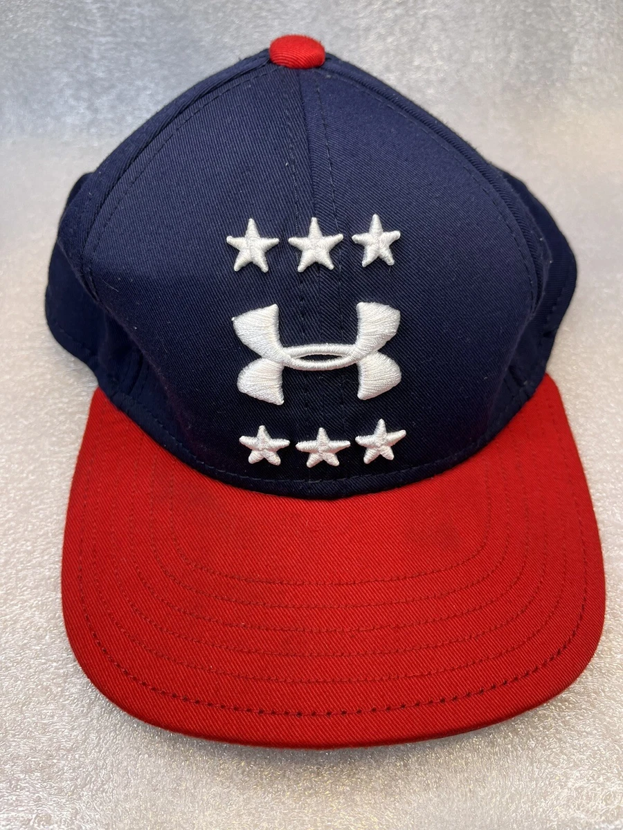 Under armour red clearance white and blue hat