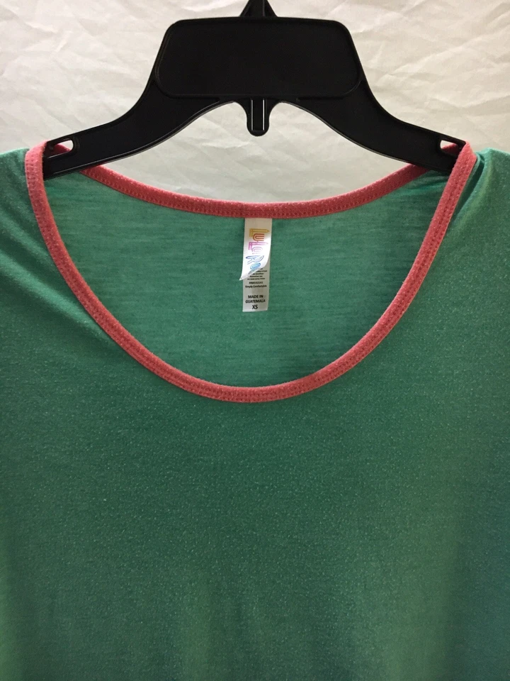 LuLaRoe Top Shirt Woman’s XS Aqua Green Short Sleeve Pullover Round Neck - Image 2 of 4