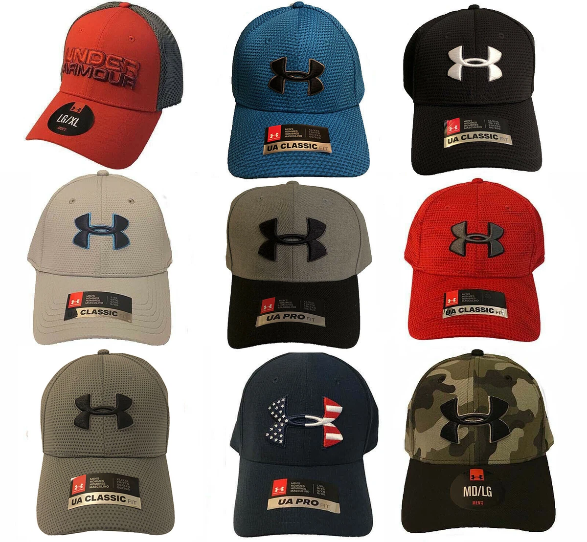 New Men's Under Armour Stretch Fit Hat Flex Cap : Size M/L, LG/XL, XL/2XL