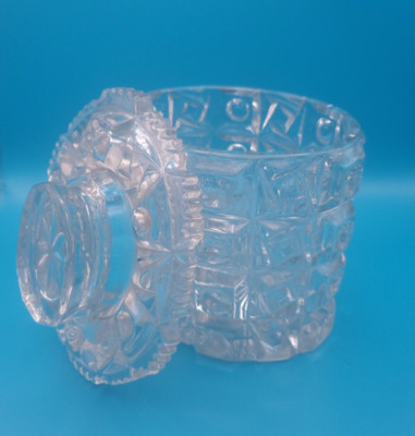 Glasdose 6,5'' Behälter mit Deckel Deko Kristall Süßigkeiten Süßigkeiten Watte