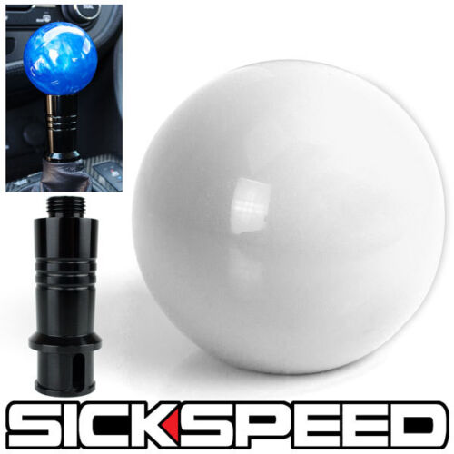 WHITE GUMBALL SHIFT KNOB & AUTO/AUTOMATIC ADAPTER FOR GEAR SHIFTER KIA - Picture 1 of 1