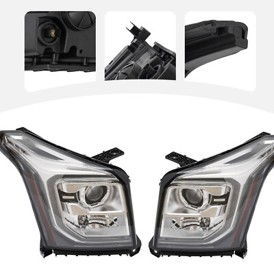 HID/Xenon LED Headlights Headlamps Driver+Passenger Side For Yukon XL 2015-2020