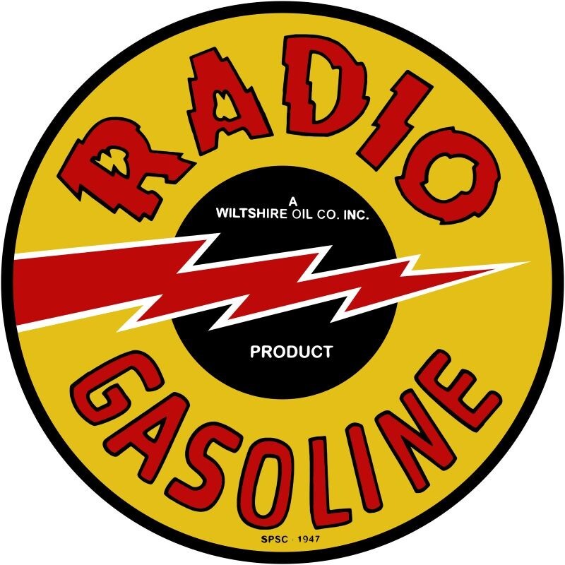Wiltshire Oil Co. Radio Gasoline NEW Metal Sign: 14" Dia. Steel Round ...