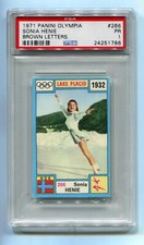 1971 Panini Olympia Brown Letters 266 Sonja Henie PSA 1 Olympics Pop 1, 2 Higher
