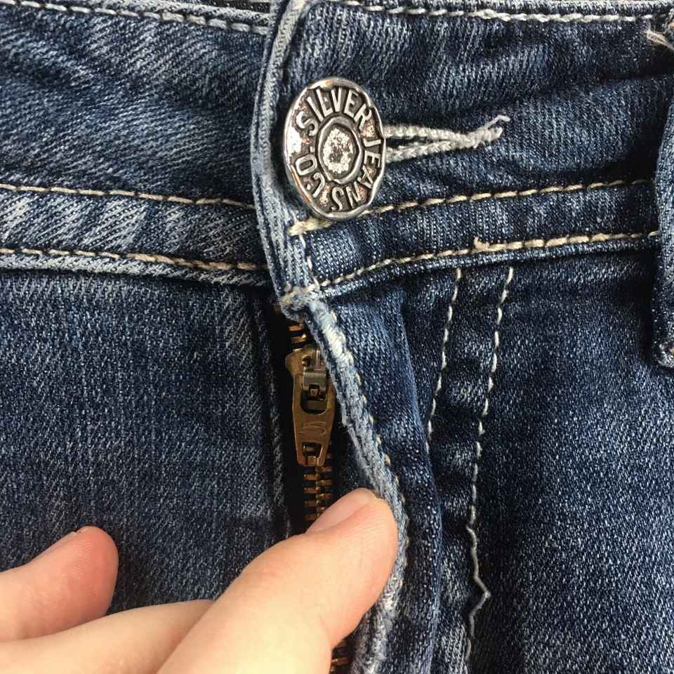 Pantalones Cortos Bermudas Silver Jeans Co Suki Para Mujer 29 (real 31x11.5) Azul Denim Informal Foto 3 de 4