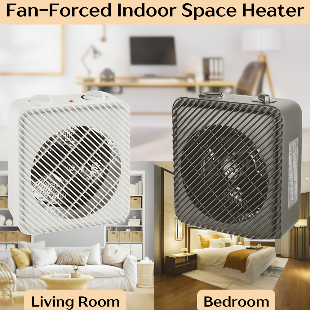 1500W Electric Fan-Forced Space Heater 3-Speed Adjustable Heat Settings-image