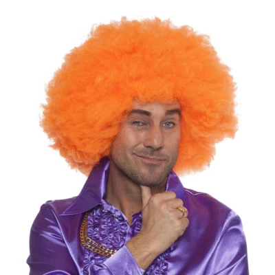 WILBERS HERREN AFRO PERÜCKE ORANGE # Karneval Afrolook Afroperücke Hippie Kostüm Party