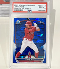 2023 Bowman Chrome Sapphire Jorge Ruiz 1st Prospect #BCP123 PSA 10
