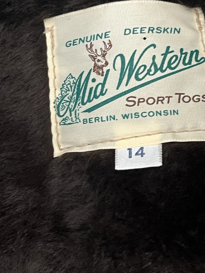 Vintage Mid Western Sport Togs Deerskin Fringe Leather Jacket  70s Kids 14 - Image 3 of 4