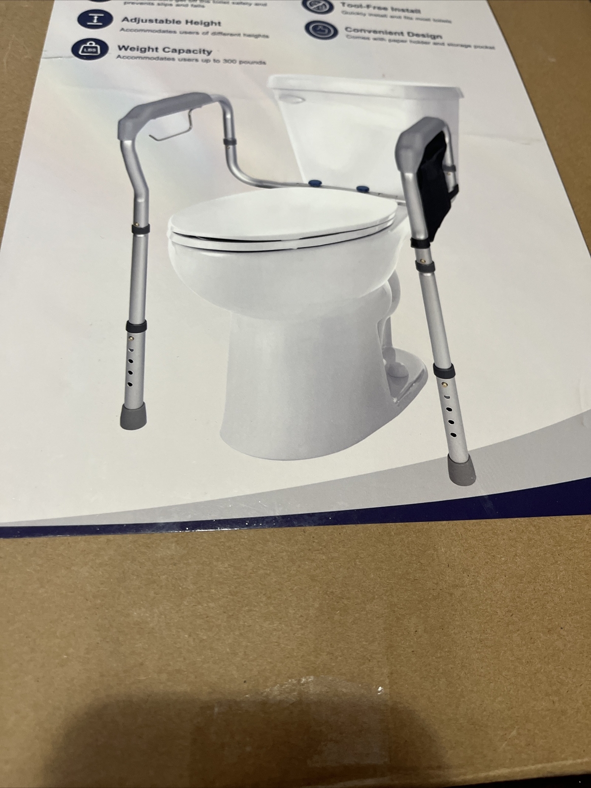 Toilet Safety Rails HEPO Tool Free Installation 7237 Handicap