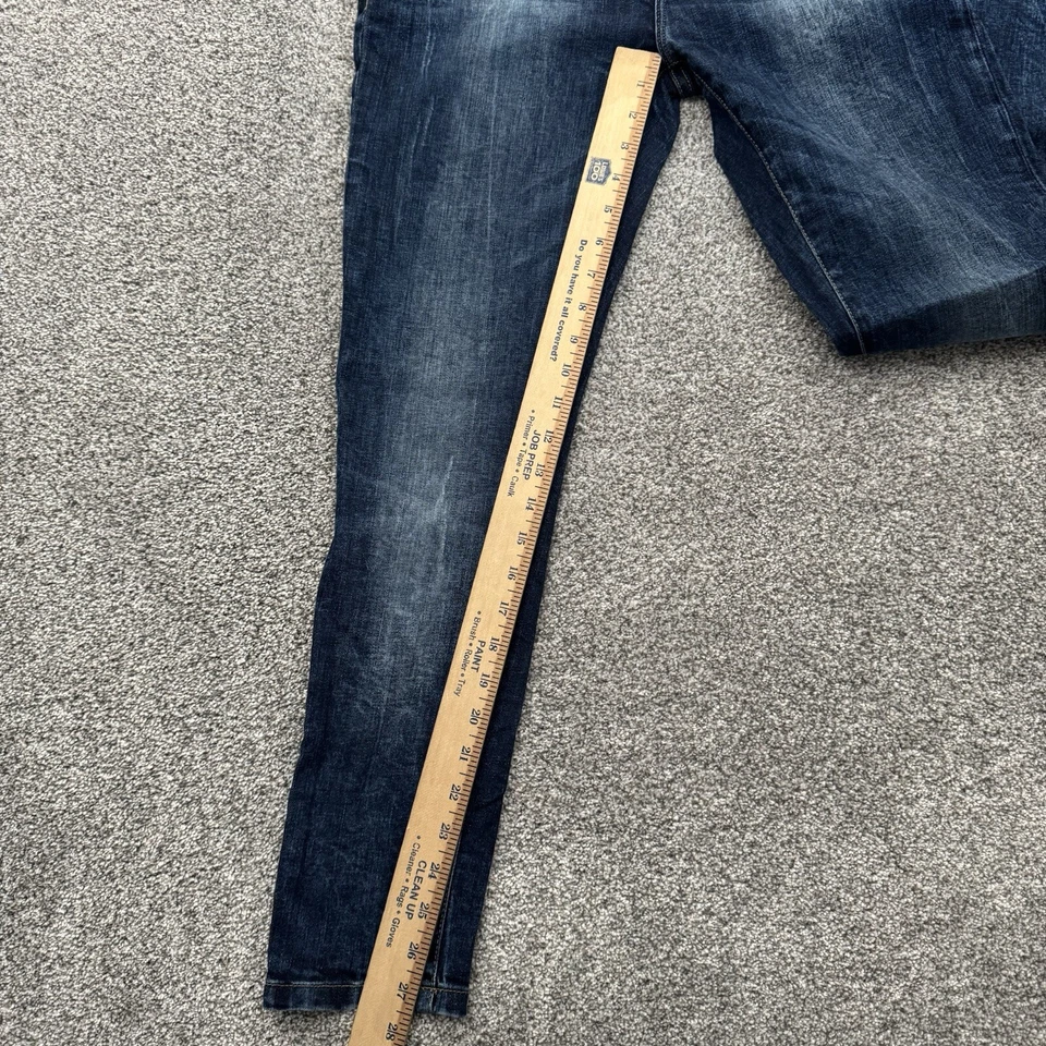 Zara Basic Jeans Womens 10 Low Rise Dark Wash Whiskering 2010s Twilightcore - Image 3 of 4