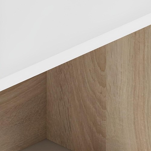 Mesa de centro tapa elevable, 2 baldas, espacio para almacenar - Bassella - Imagen 5 de 6