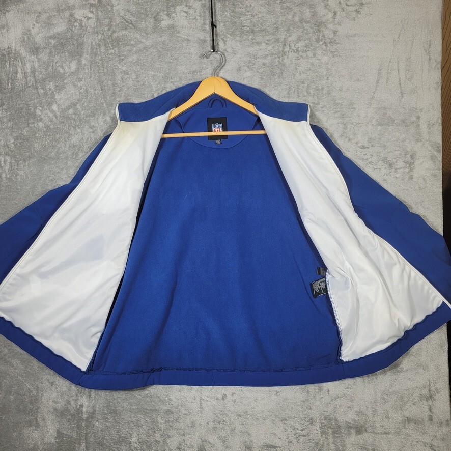 Indianapolis Colts Mens XL Jacket Full Zip Blue NFL Logo Spellout