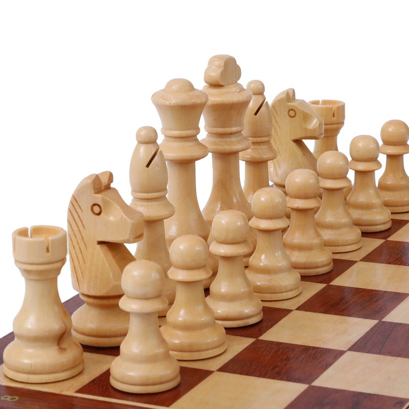 Large Weighted Wood Chess Pieces 4 Inch King Pieces Only No Board NEW