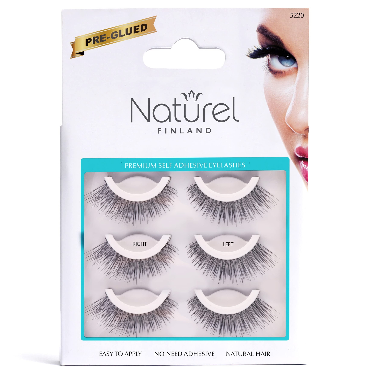 Reusable Fake Eyelashes – Lightweight, Self-Adhesive False Lashes – No Sticky...