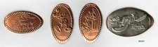 RES07 - 4 elongated coins Disney's Vero Beach - 3 copper pennies, 1 quarter