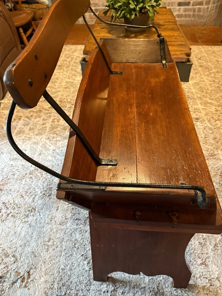 Banco de asiento de cochecito tirado por caballos vintage ~ French Country Foto 4 de 4