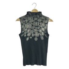 Pleats Please Issey Miyake Total Pattern High Neck Sleeveless Used KLDR-0